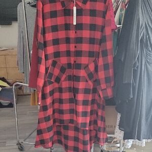 Plaid Red and Black Women's Dress